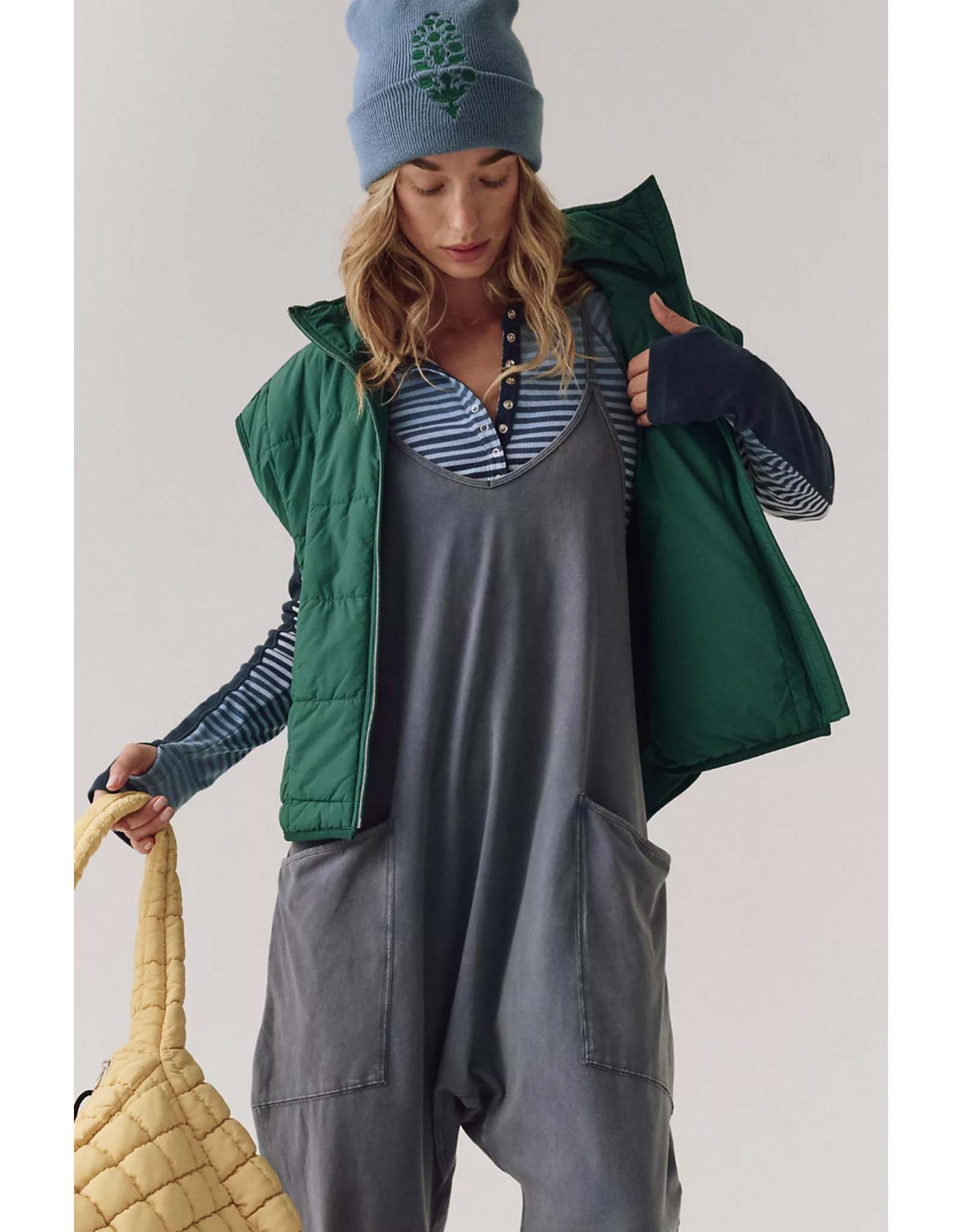 Free people Free People - Hot Shot Onesie Blue Indigo)