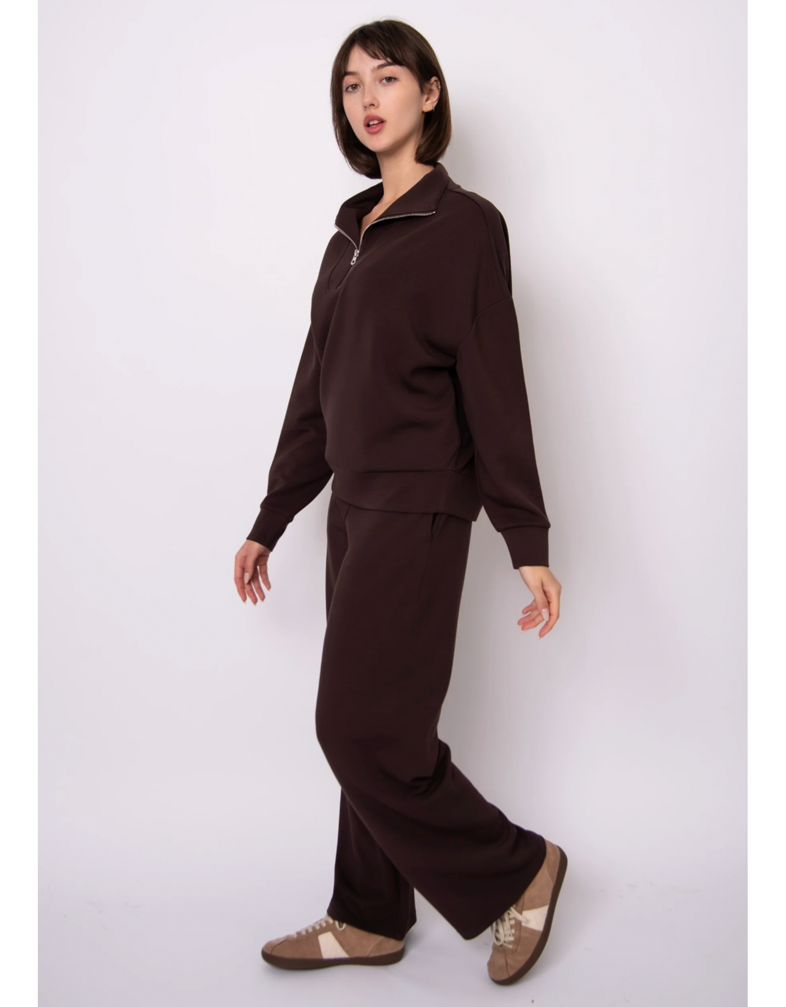 RD Style RD Style - Seanni Soft Knit Long Sleeve Half Zip (Brown)