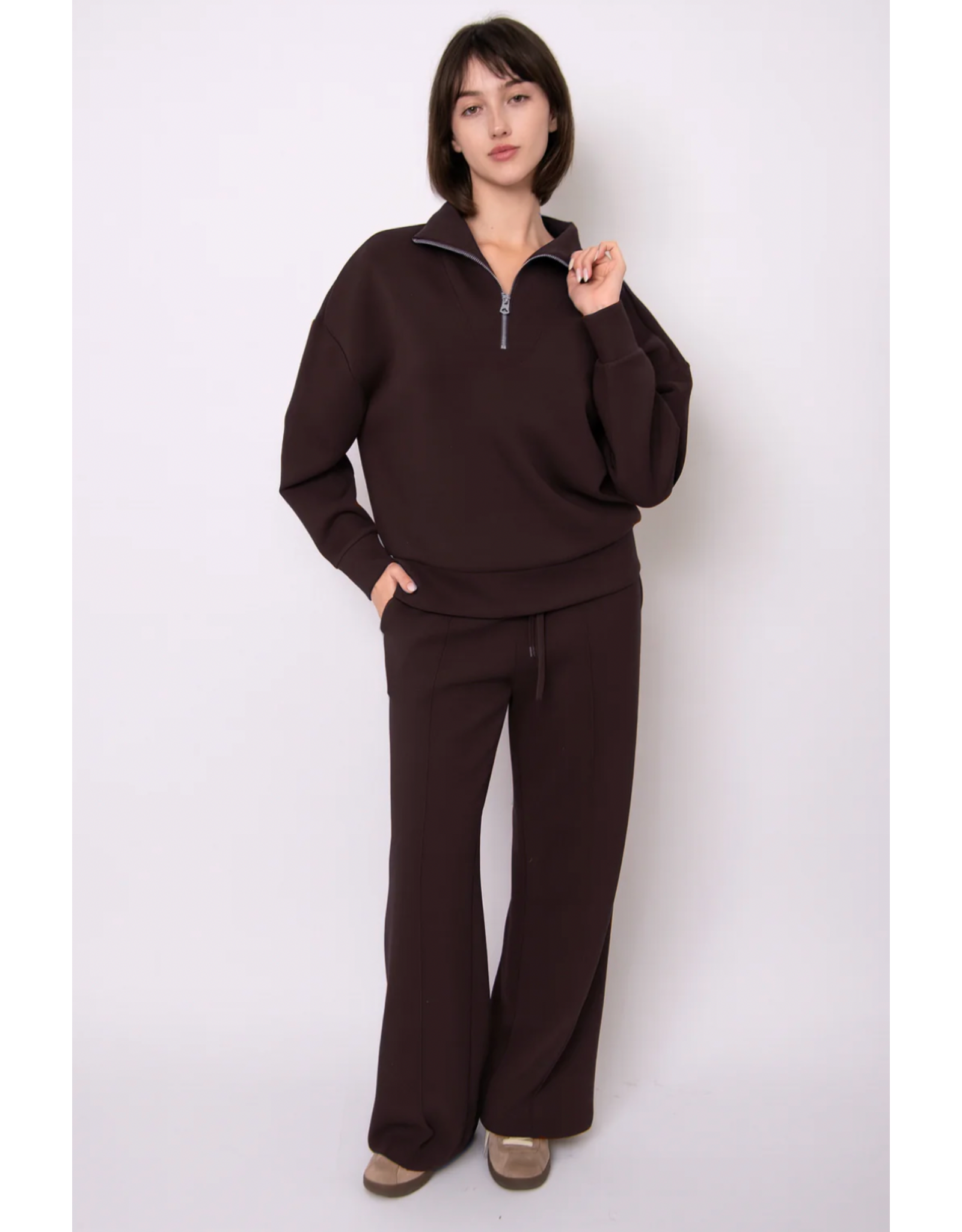 RD Style RD Style - Seanni Soft Knit Long Sleeve Half Zip (Brown)