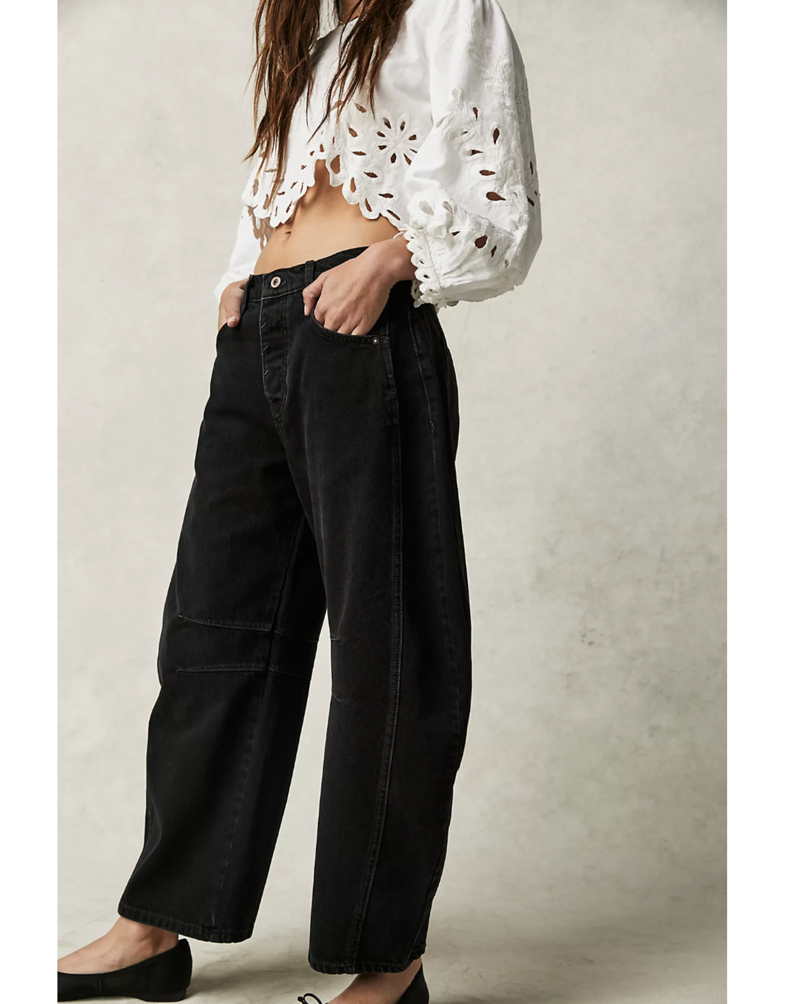 Free people Free People - Good Luck Midrise Barrel Jean (Soundwave)