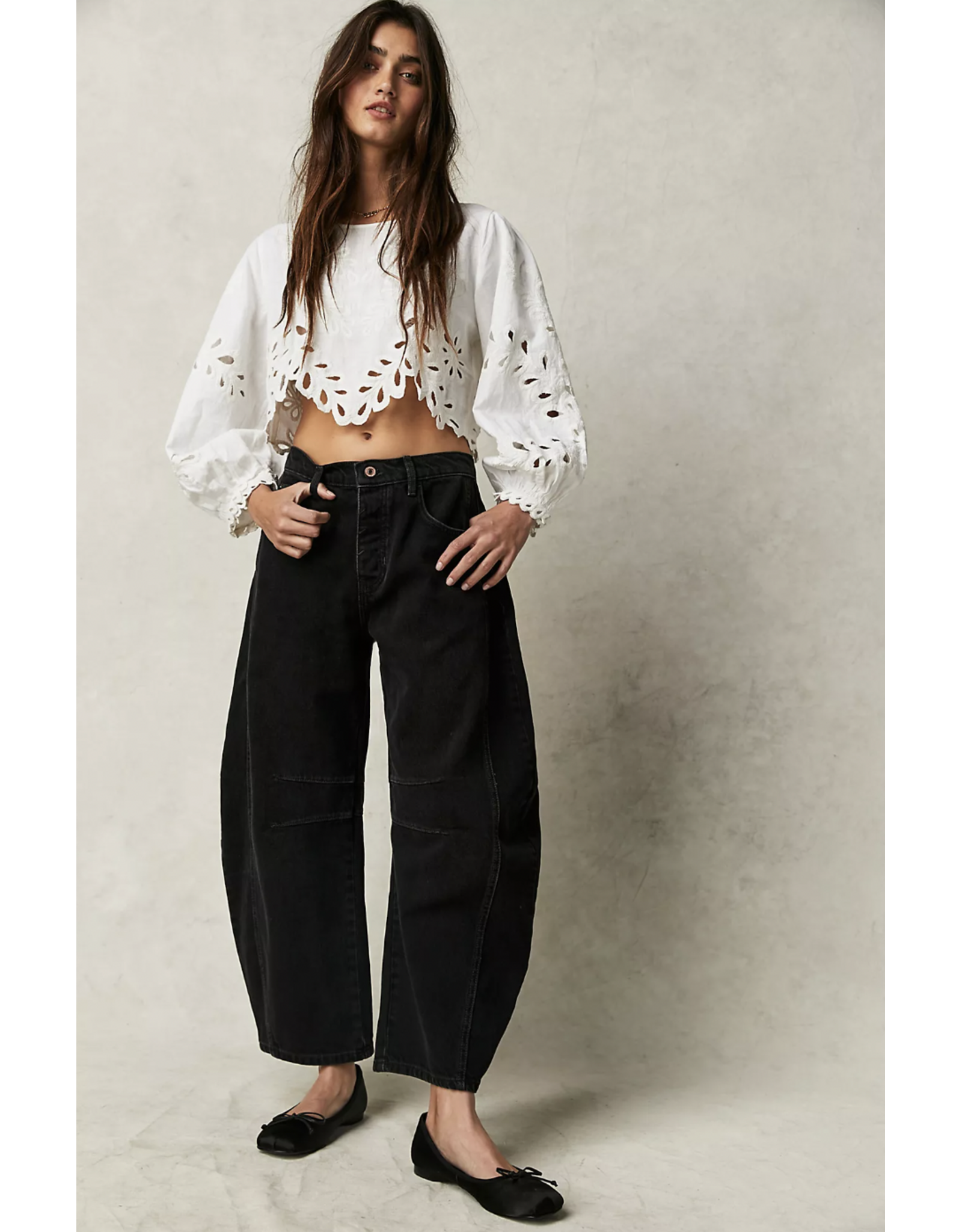 Free people Free People - Good Luck Midrise Barrel Jean (Soundwave)