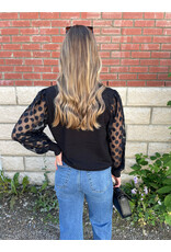 Papillon Papillon - V Neck Sweater with Polka Dot (Black)