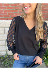 Papillon Papillon - V Neck Sweater with Polka Dot (Black)