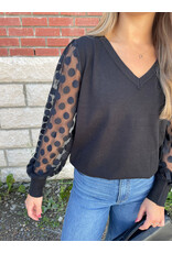 Papillon Papillon - V Neck Sweater with Polka Dot (Black)