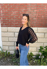 Papillon Papillon - V Neck Sweater with Polka Dot (Black)