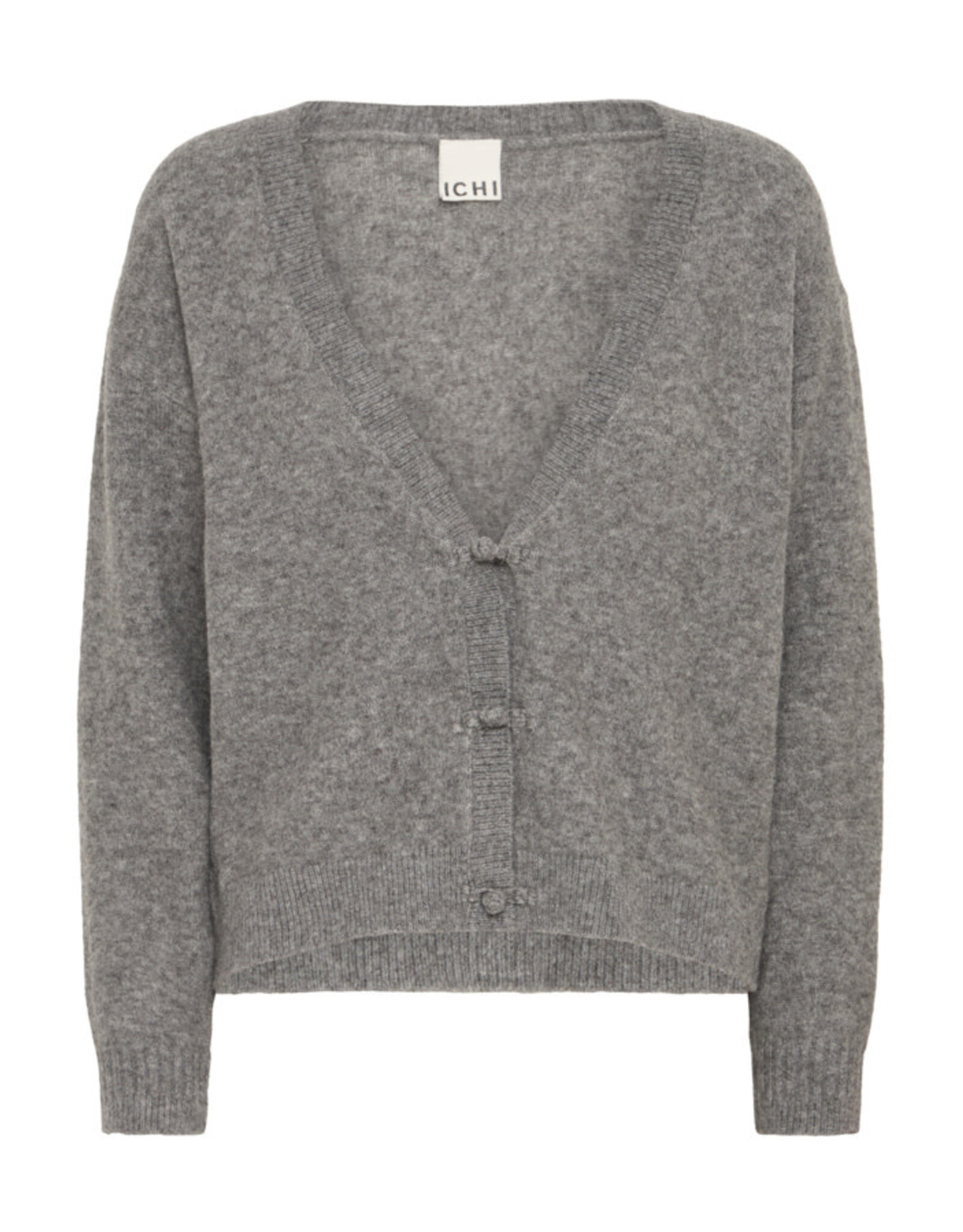 ICHI ICHI - Dasila V Neck Cardigan (Dark Grey)