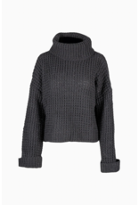 Astrid Astrid - Waffle Knit Turtleneck Sweater (Black)