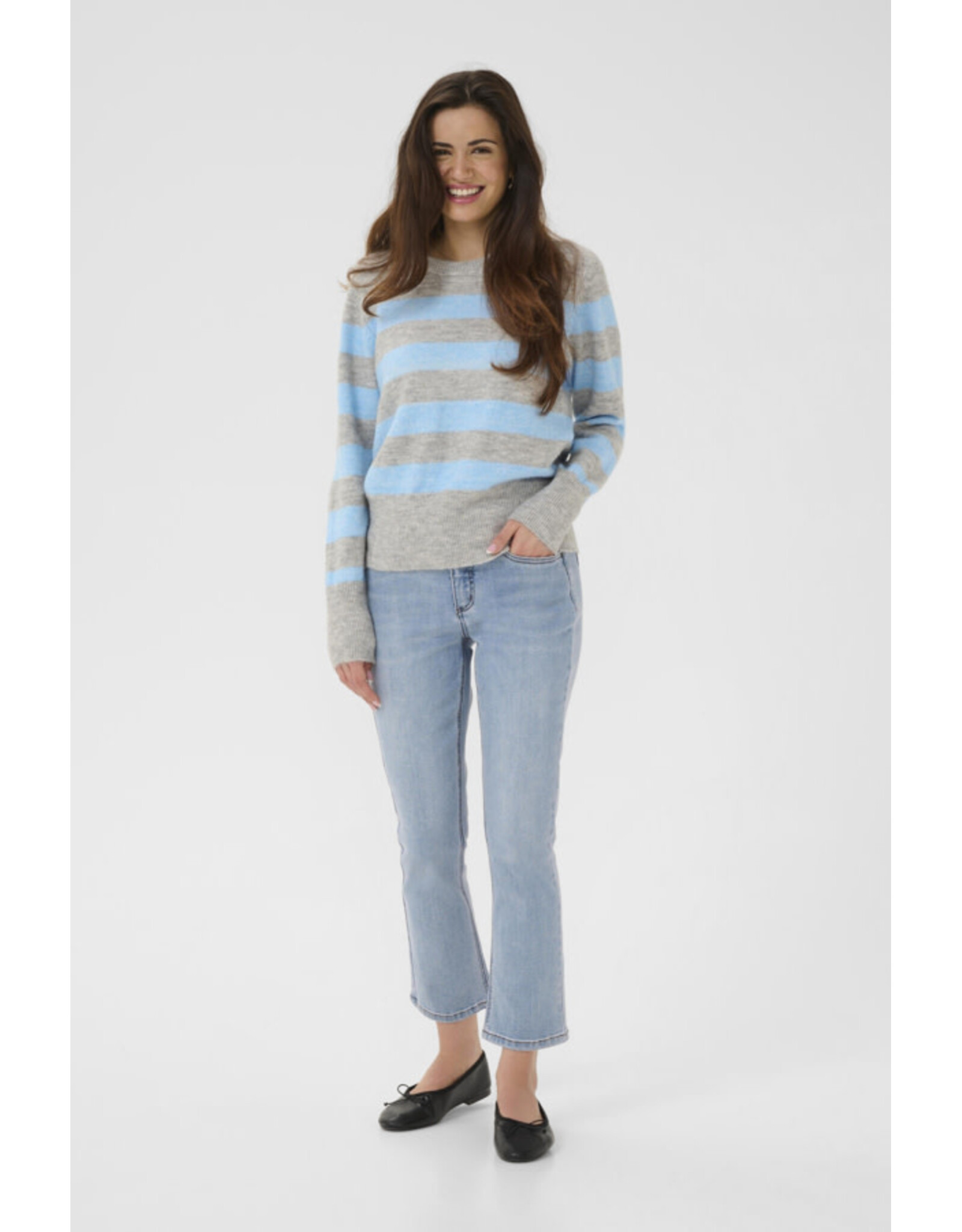 Kaffe Kaffe - Aniel Striped Pullover (Blue)