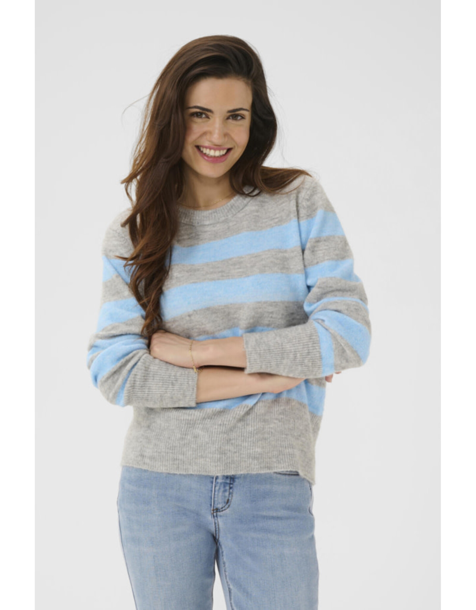 Kaffe Kaffe - Aniel Striped Pullover (Blue)