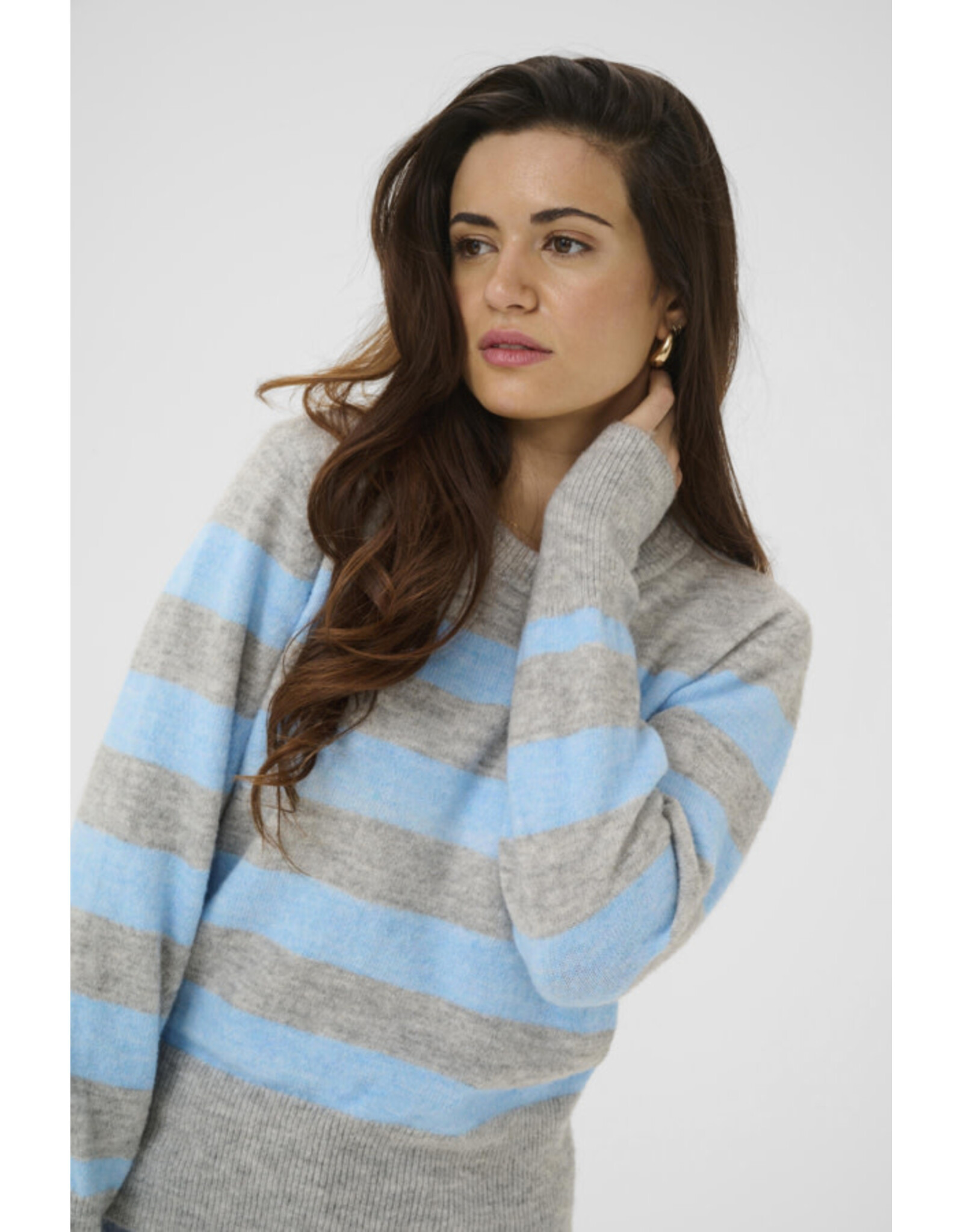 Kaffe Kaffe - Aniel Striped Pullover (Blue)