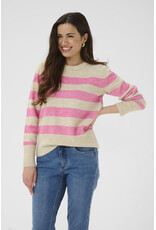 Kaffe Kaffe - Aniel Striped Pullover (Feather Grey / Pink)