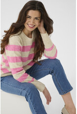Kaffe Kaffe - Aniel Striped Pullover (Feather Grey / Pink)