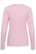 Kaffe Kaffe - Liddy Striped Long Sleeve Shirt (Chalk / Pink)