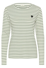 Kaffe Kaffe - Liddy Striped Long Sleeve Shirt (Chalk / Sea Spray)