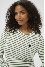 Kaffe Kaffe - Liddy Striped Long Sleeve Shirt (Chalk / Sea Spray)