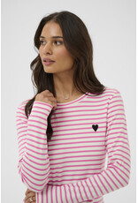 Kaffe Kaffe - Liddy Striped Long Sleeve Shirt (Chalk / Pink)