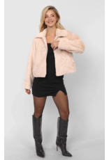 Sadie & Sage Sadie & Sage - Libby Faux Fur Zip Up Jacket (Cream)