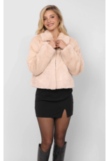 Sadie & Sage Sadie & Sage - Libby Faux Fur Zip Up Jacket (Cream)