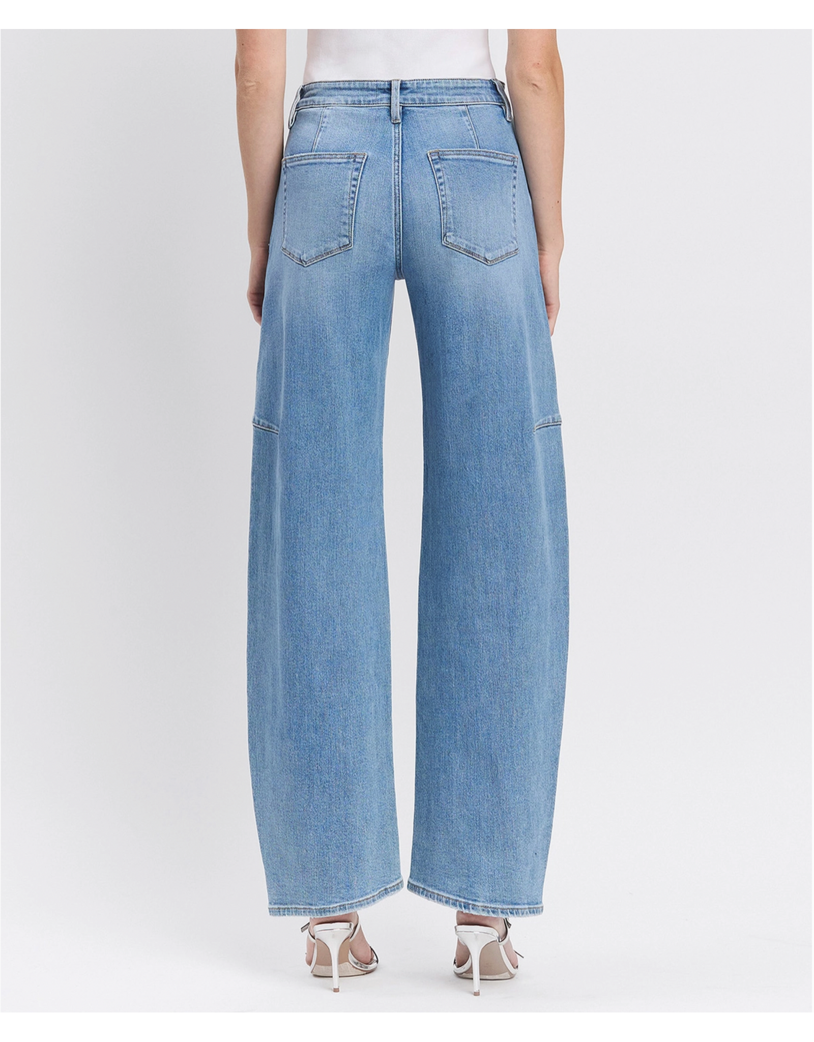 VERVET VERVET - Super High Rise Full Length Wide Barrel Jeans (All Blues)