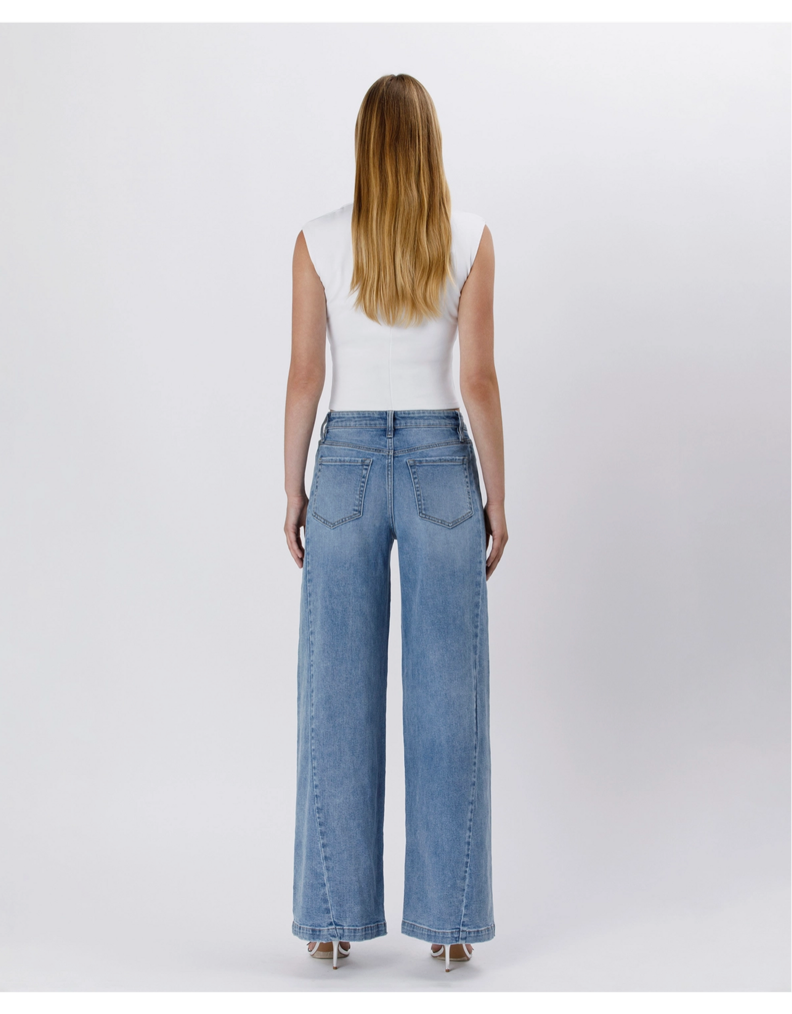 VERVET VERVET - High Rise Seam Detail Palazzo Jeans (Enthuse)