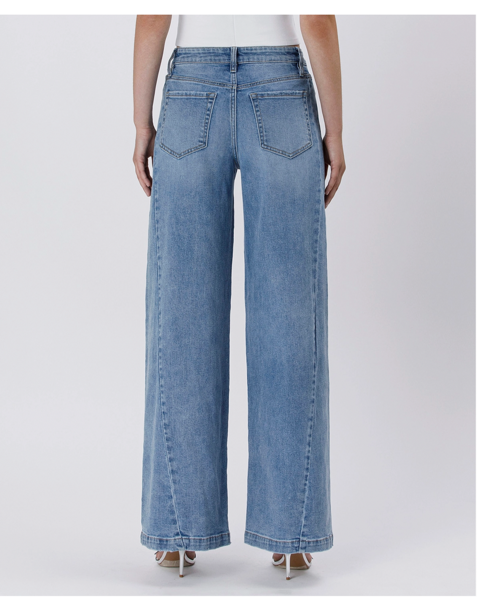 VERVET VERVET - High Rise Seam Detail Palazzo Jeans (Enthuse)