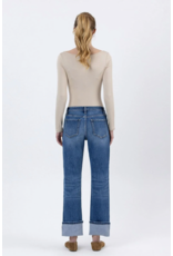 VERVET VERVET - High Rise Cuffed Ankle Straight Jeans (Benefactor)