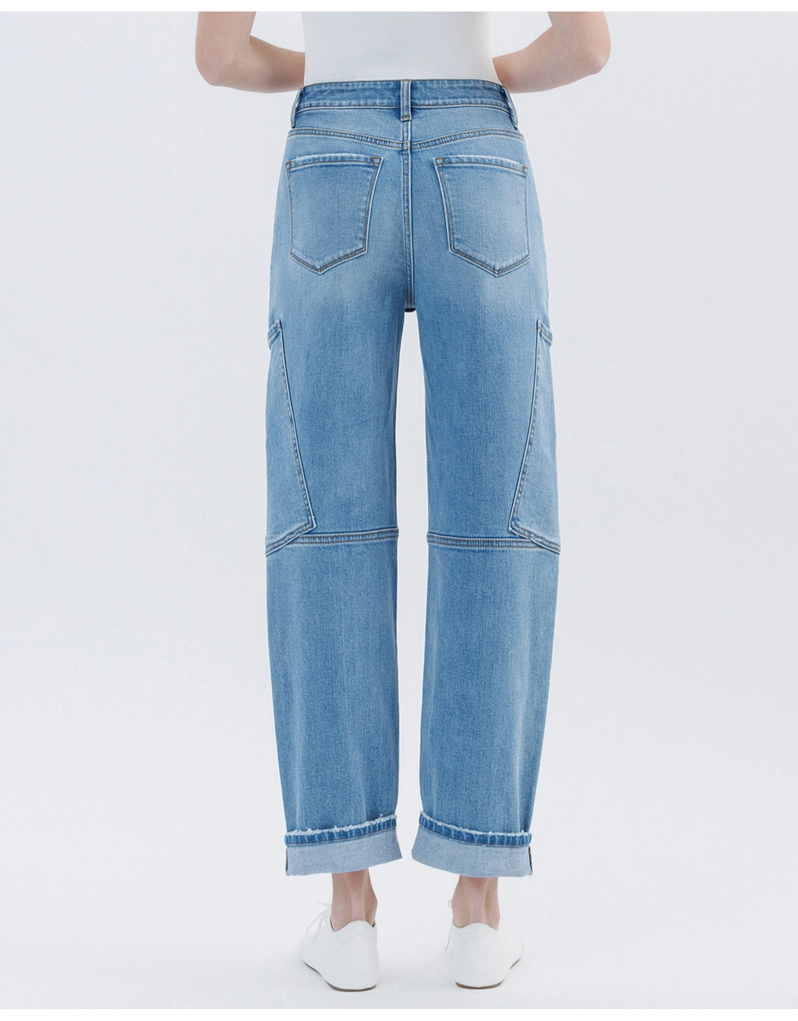 VERVET VERVET - Kate Super High Rise Utility Barrel Leg Jeans (Augustine)
