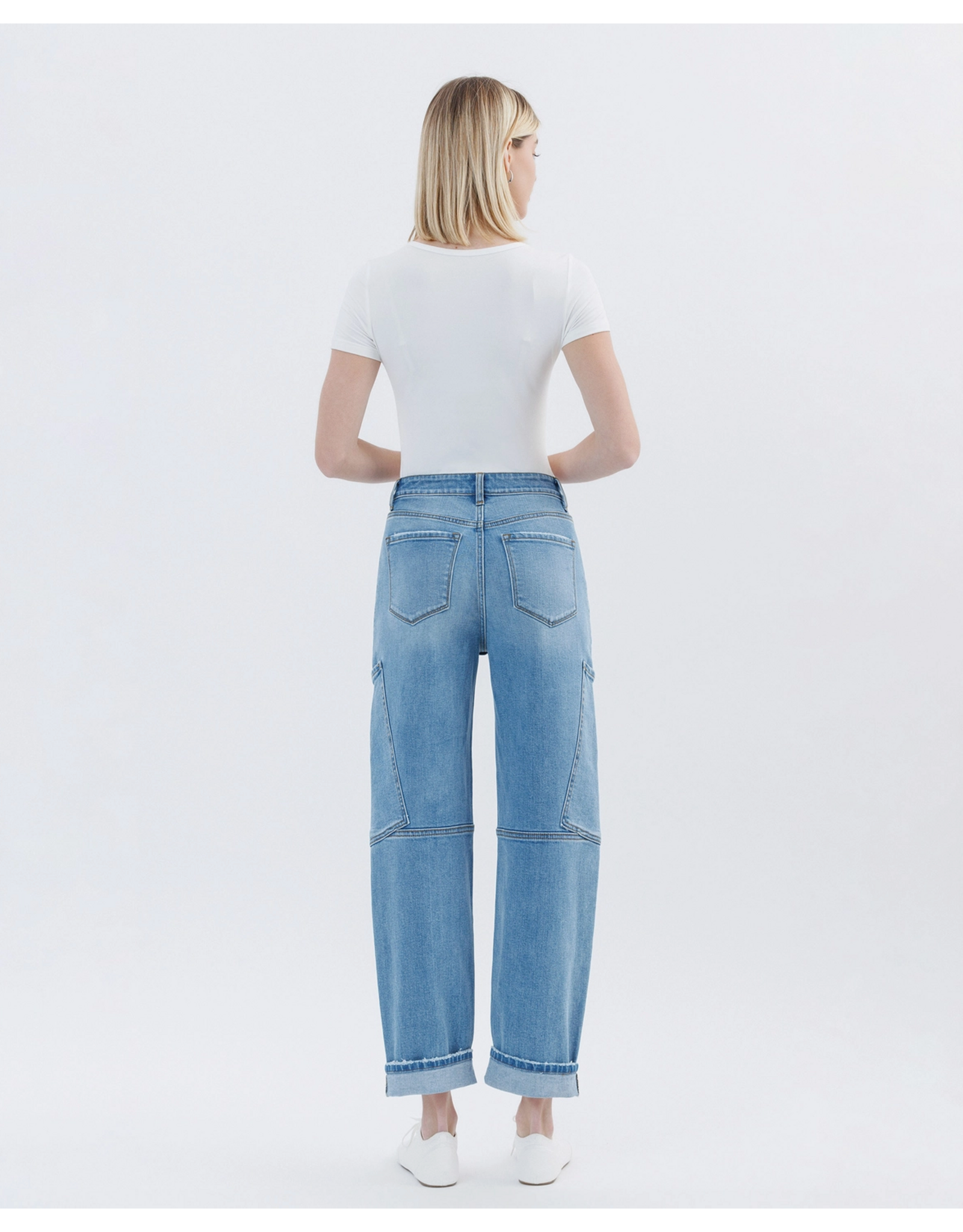 VERVET VERVET - Kate Super High Rise Utility Barrel Leg Jeans (Augustine)