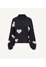 Astrid Astrid - Heart Print Sweater (Black)