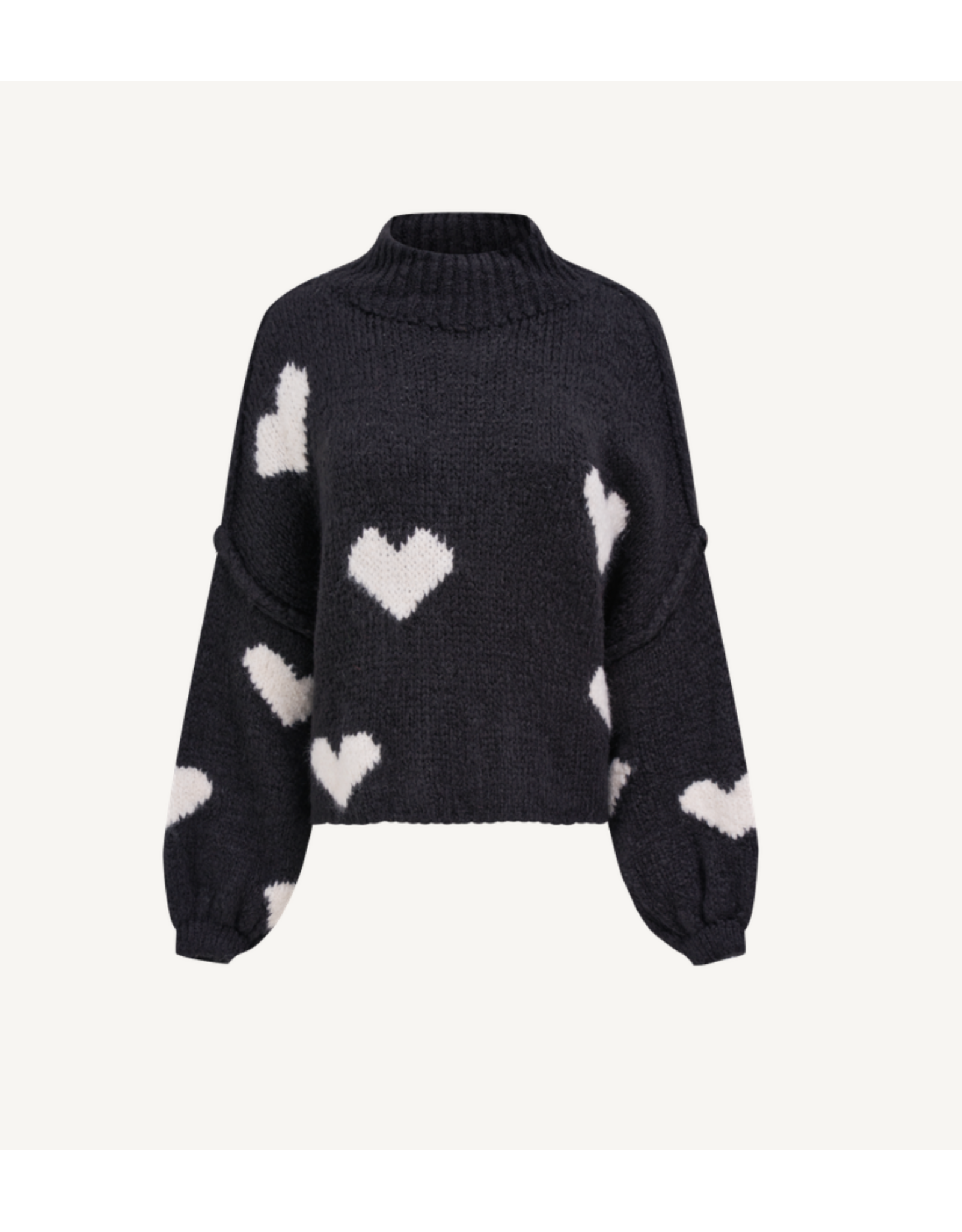 Astrid Astrid - Heart Print Sweater (Black)