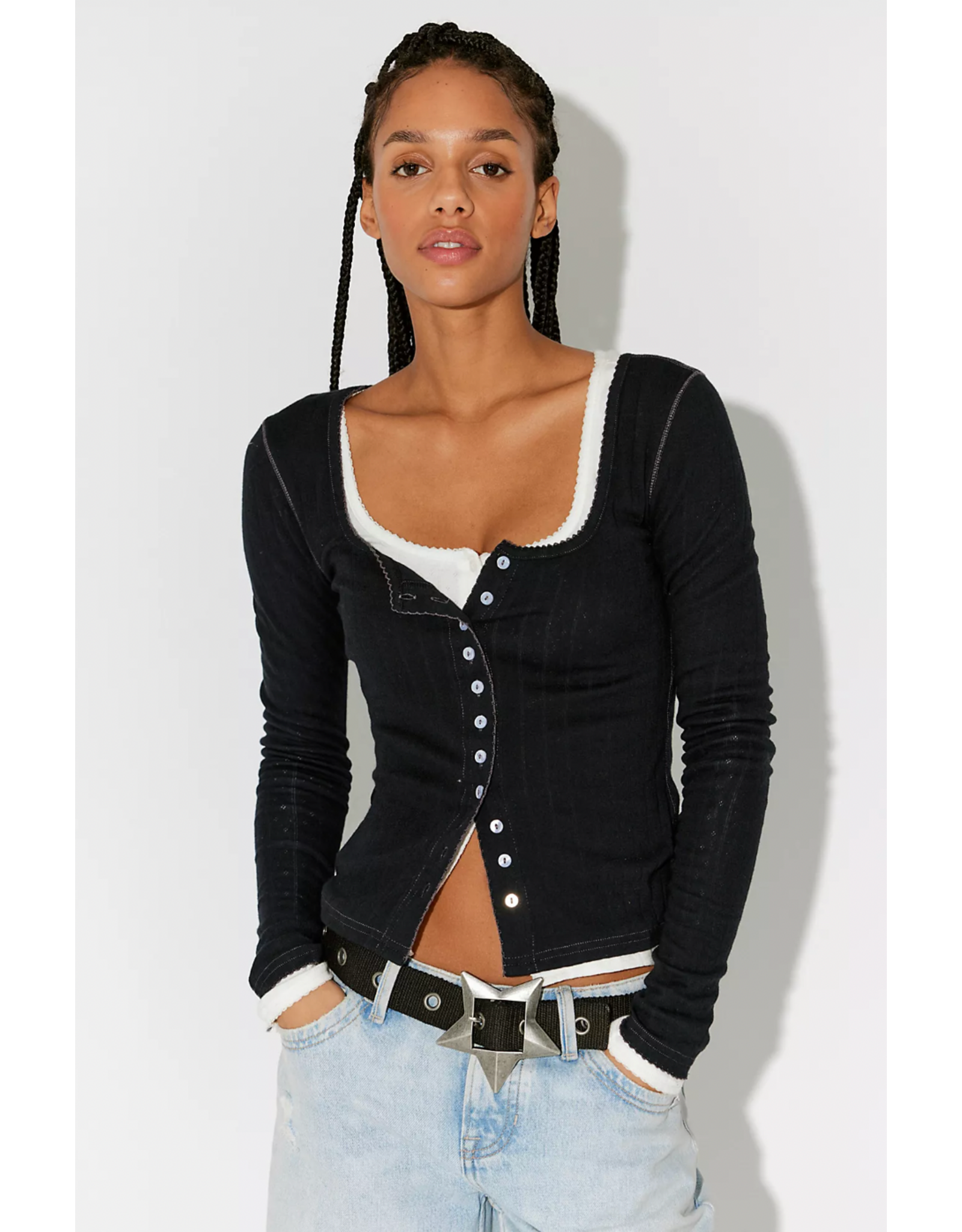 Free people Free People -  End Game Pointelle (Black)