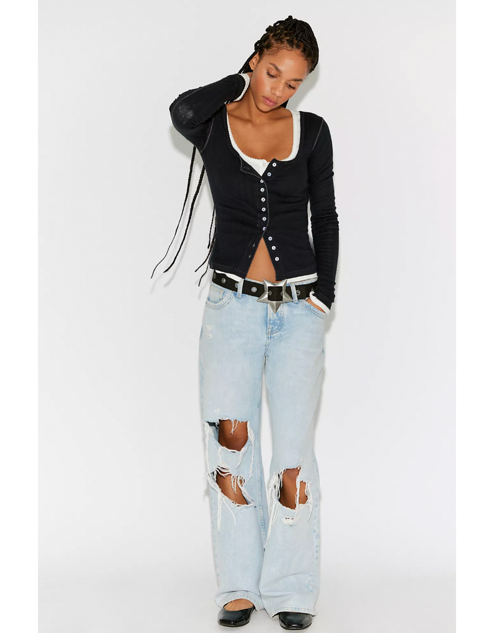 Free people Free People -  End Game Pointelle (Black)