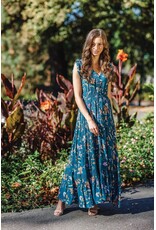 Papillon Papillon - Floral button front maxi dress (teal)
