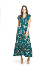 Papillon Papillon - Floral button front maxi dress (teal)