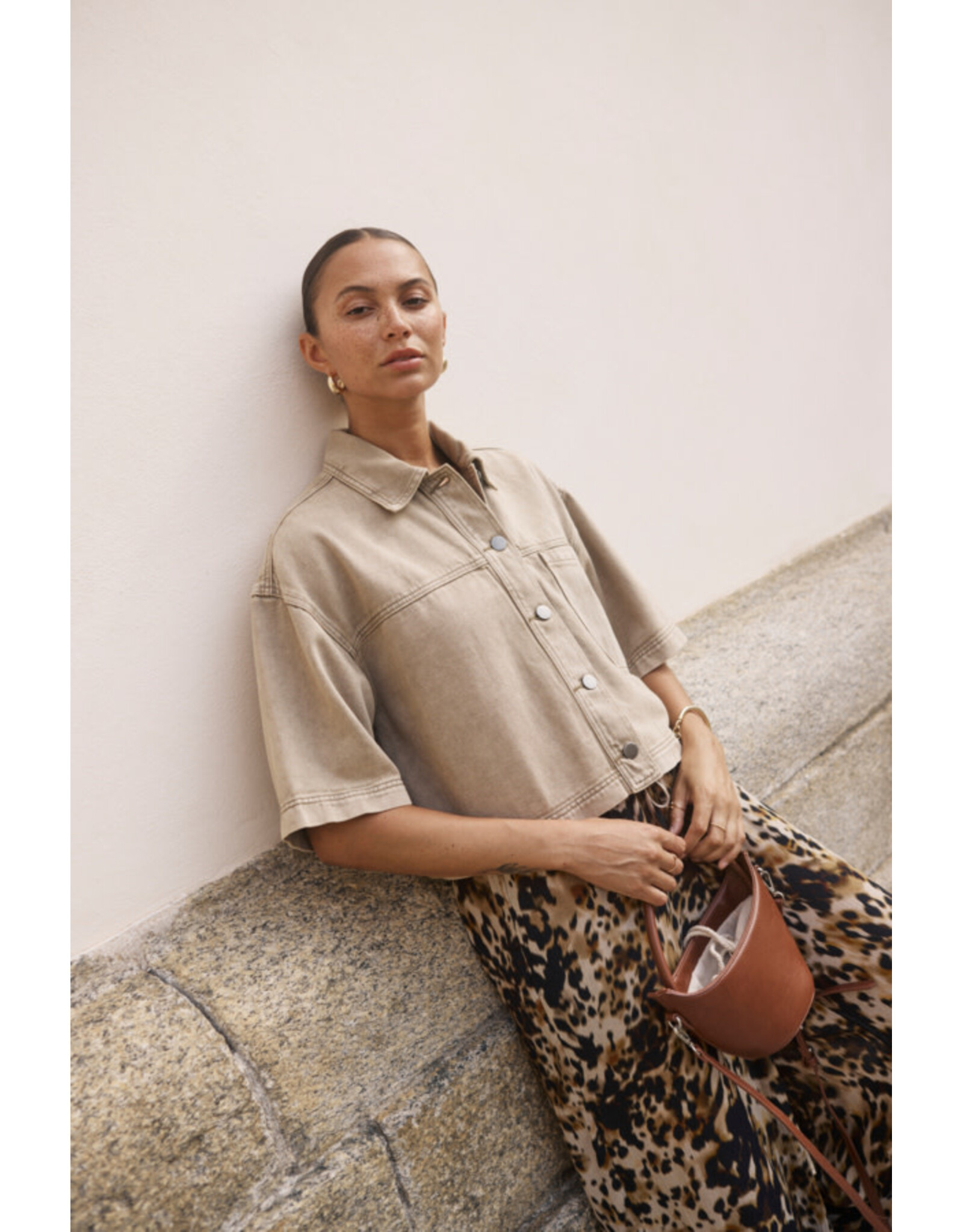 Kaffe Kaffe - Rania Denim Shirt (Washed Light Brown)