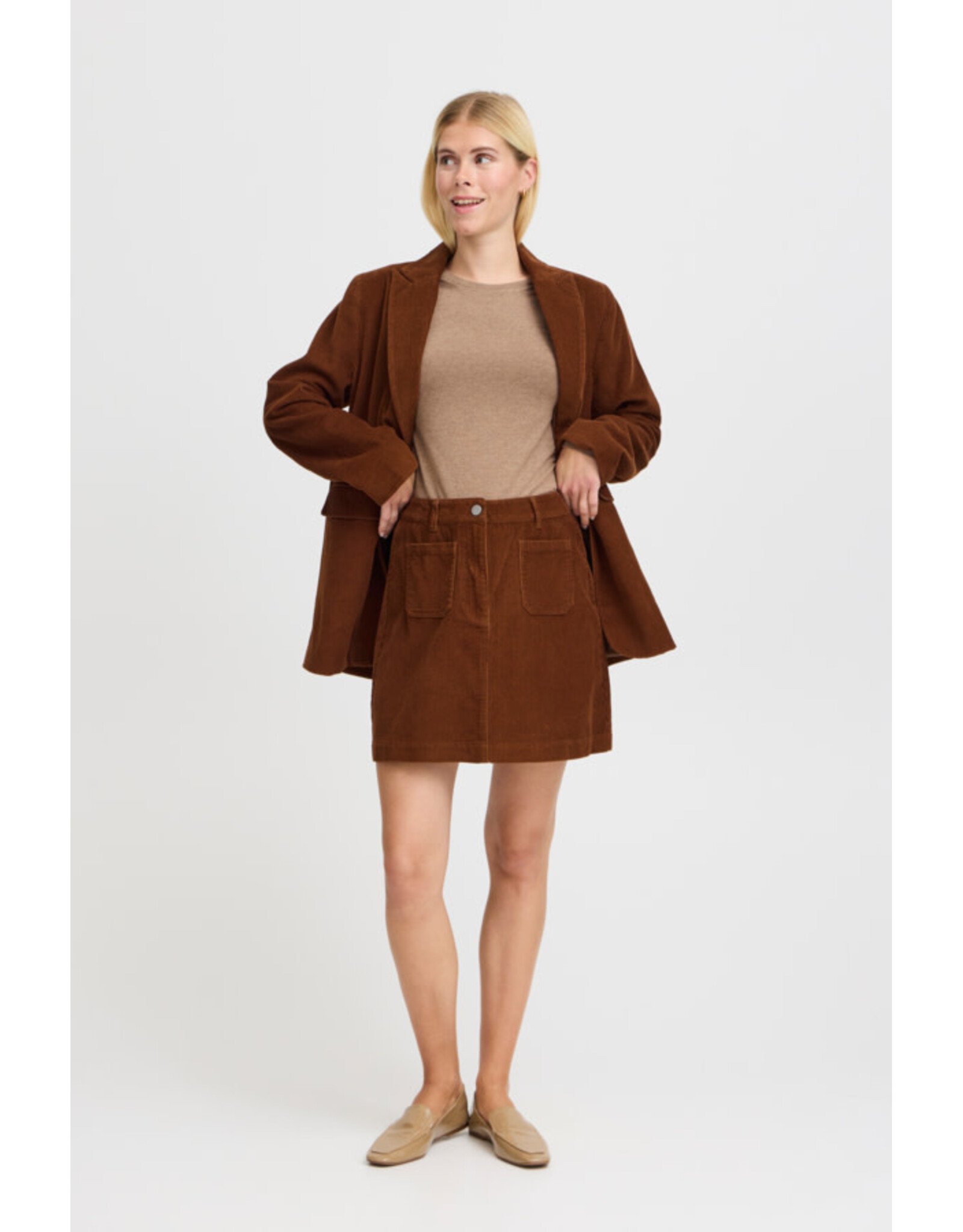 b.young b.Young - Danna Corduroy Skirt (Bison)