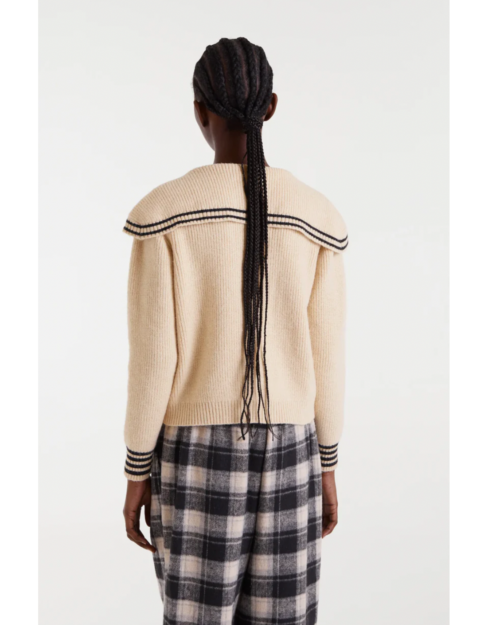 Compania Fantastica Compania Fantastica - Cardigan with Oversize Collar (Off White)