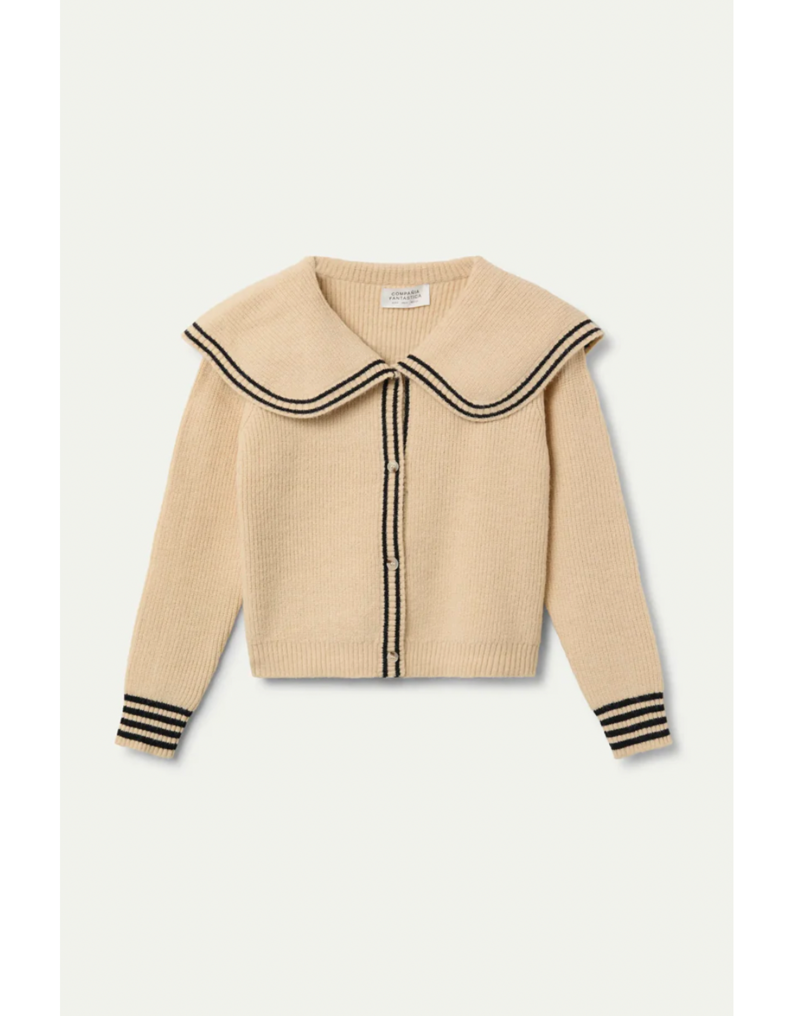 Compania Fantastica Compania Fantastica - Cardigan with Oversize Collar (Off White)