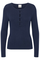 ICHI ICHI - Mafa Knit Top with Bow Details (Total Eclipse)