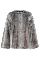 Kaffe Kaffe - Solana Faux Fur Coat (Grey / Brown Fur)