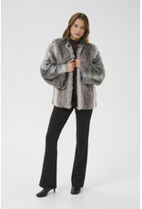 Kaffe Kaffe - Solana Faux Fur Coat (Grey / Brown Fur)