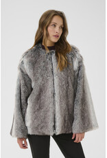 Kaffe Kaffe - Solana Faux Fur Coat (Grey / Brown Fur)