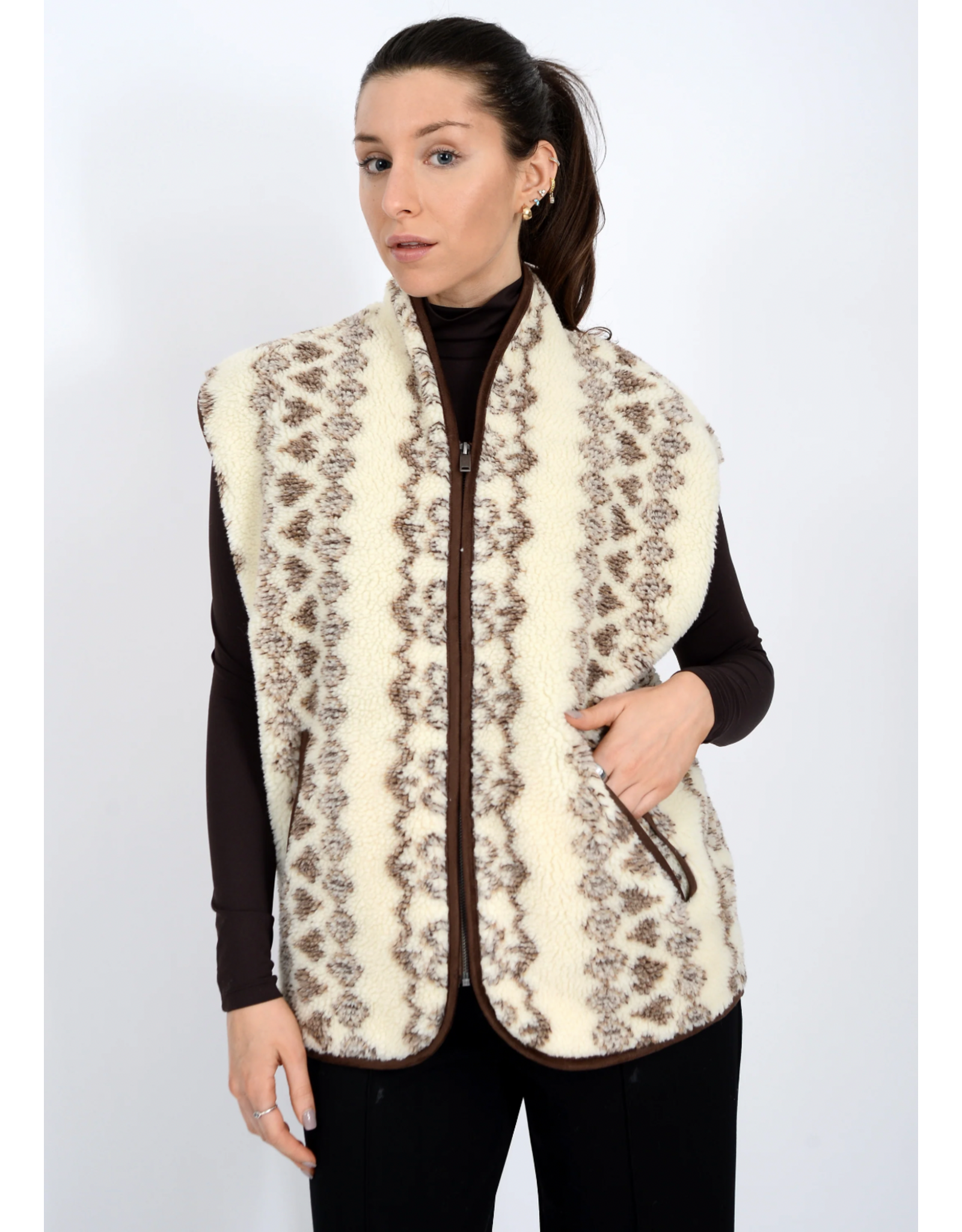 RD Style RD Style - Banff Sherpa Zip Front Vest (Brown)