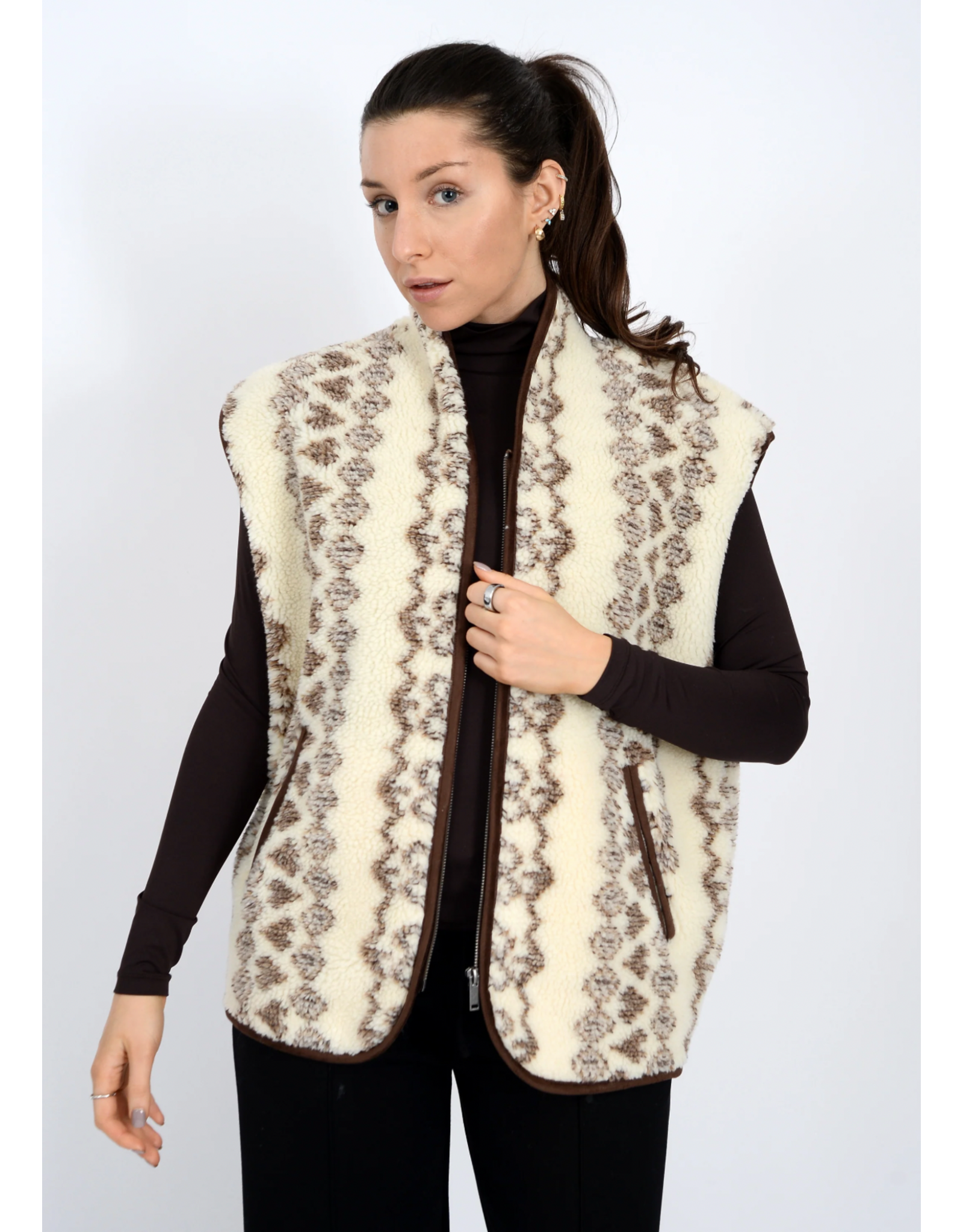 RD Style RD Style - Banff Sherpa Zip Front Vest (Brown)