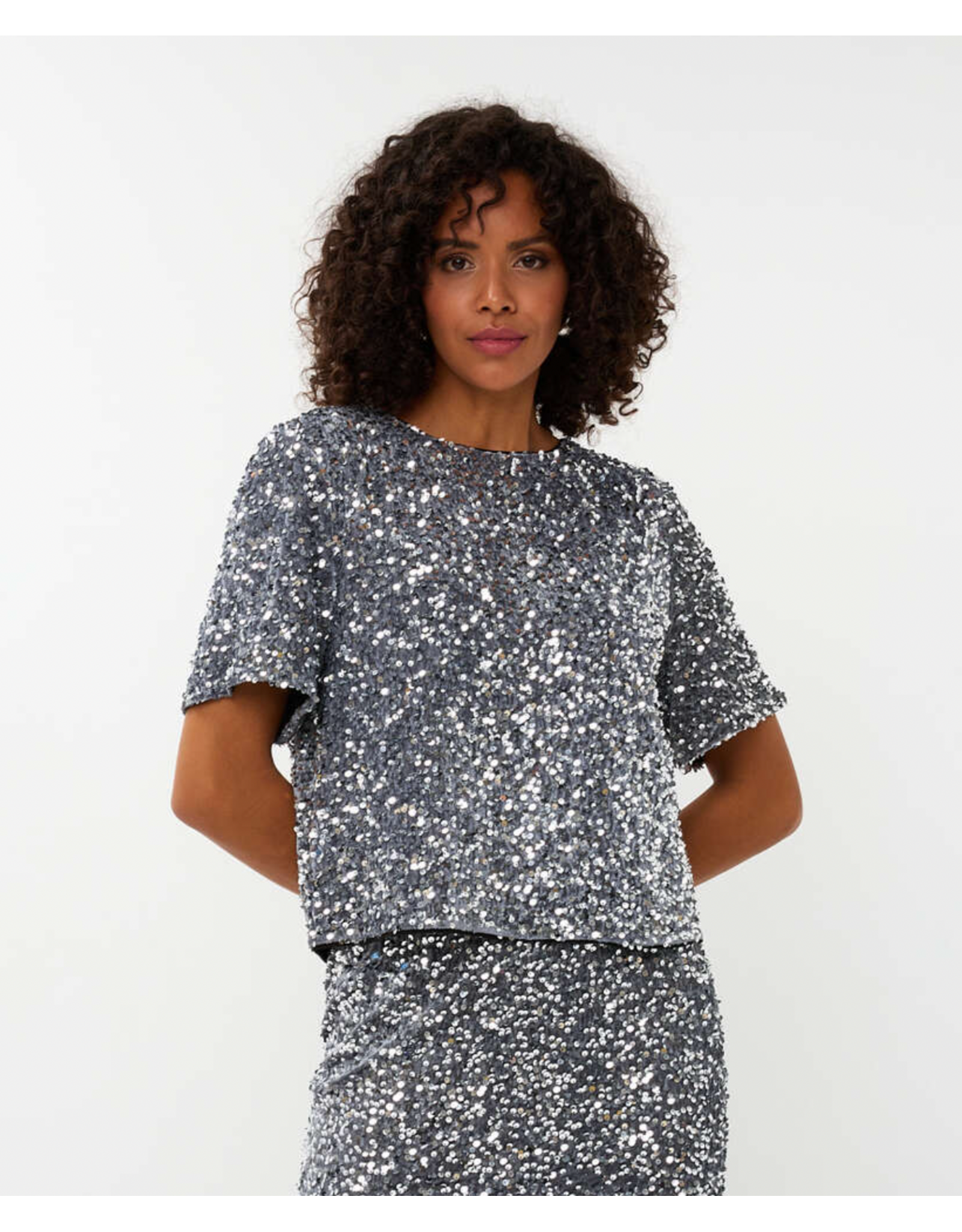 EsQualo Esqualo - Sequin Top (Silver)