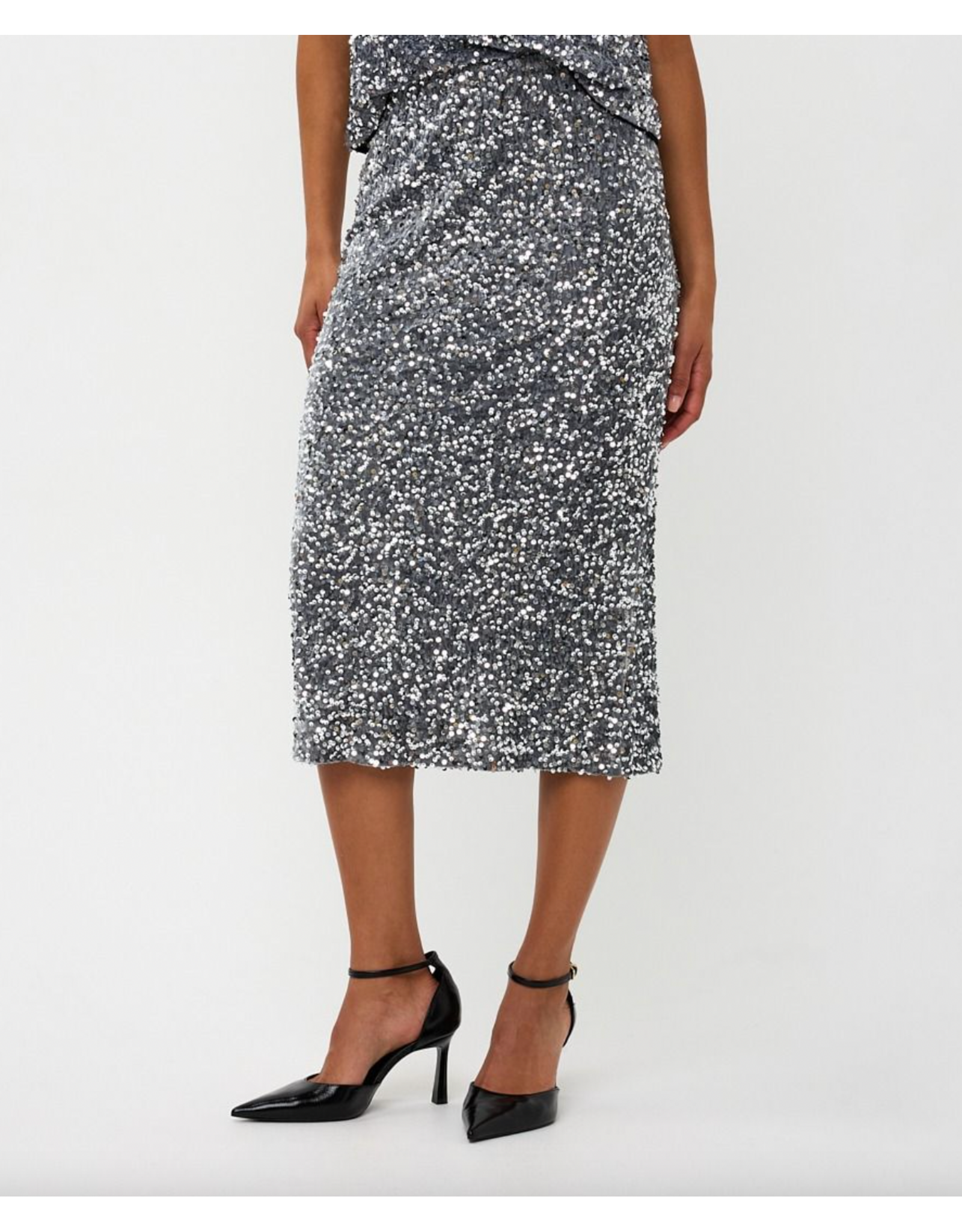 EsQualo Esqualo - Sequin Skirt (Silver)