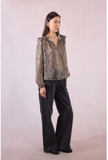 Molly Bracken Molly Bracken - Animal Print Blouse with Tie Front