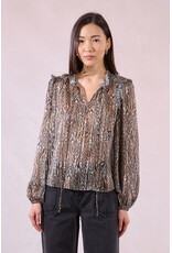 Molly Bracken Molly Bracken - Animal Print Blouse with Tie Front