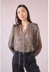 Molly Bracken Molly Bracken - Animal Print Blouse with Tie Front