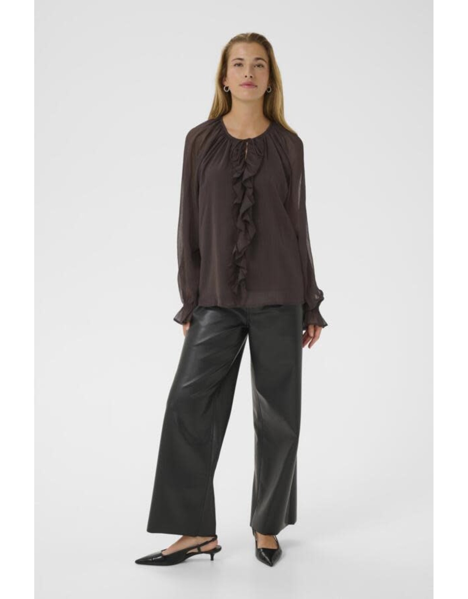 Kaffe Kaffe - Milia Chiffon Blouse (Black Coffee)